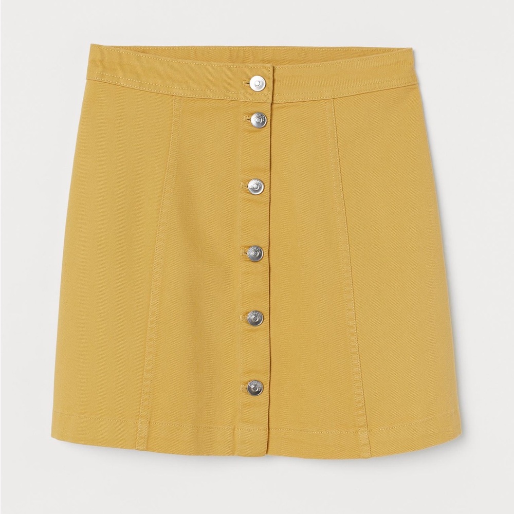 Yellow H&M Denim Skirt, Size 2
